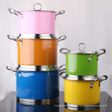 Color Surface Stainless Steel Pot Set 5 piezas